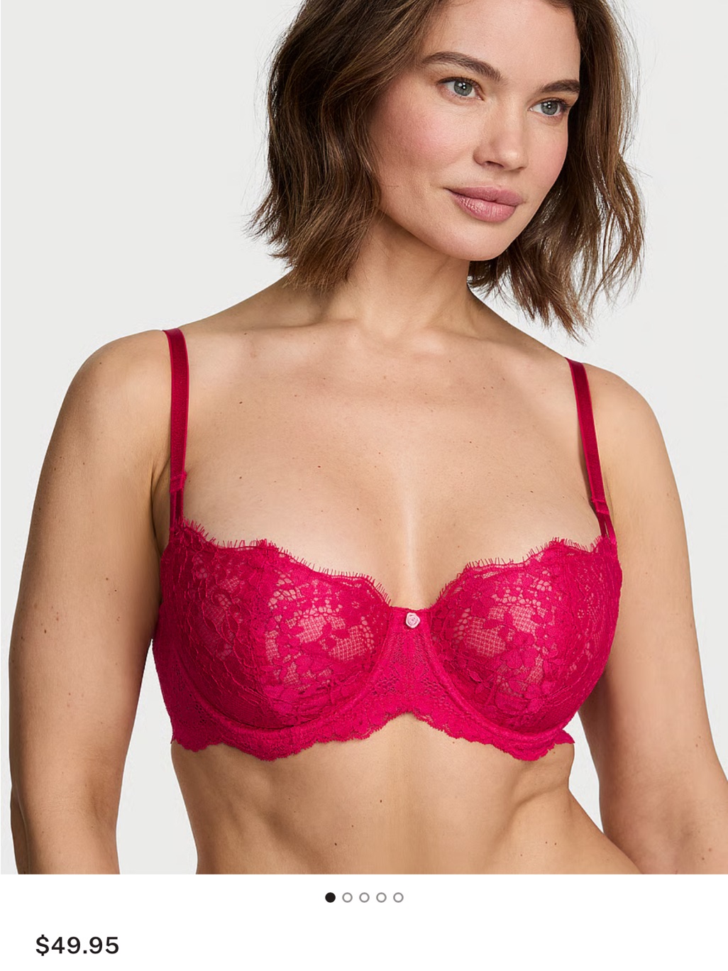 Brand New Victoria's Secret Lace Underwire Bra - Pink Color